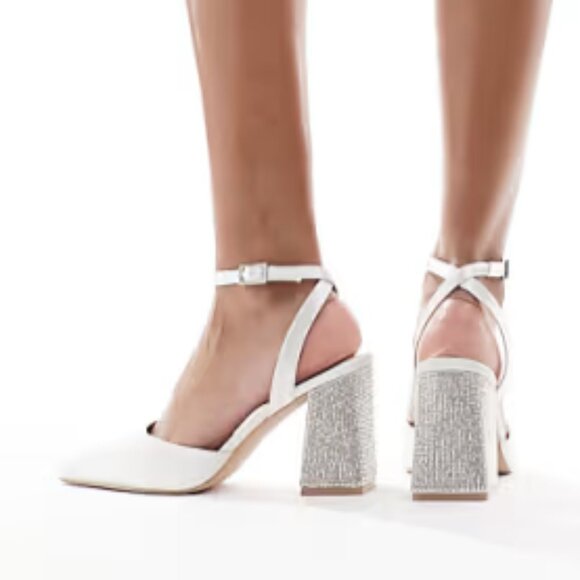 Asos Be Mine Wide Fit Bridal Embellished Heels - Picture 2 of 11